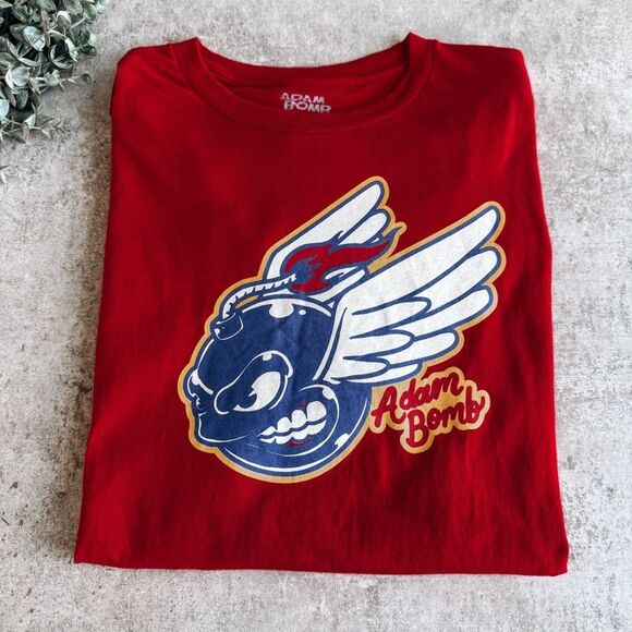 Adam Bomb Red Short Sleeve Graphic Tee Size Large - Picture 1 of 5